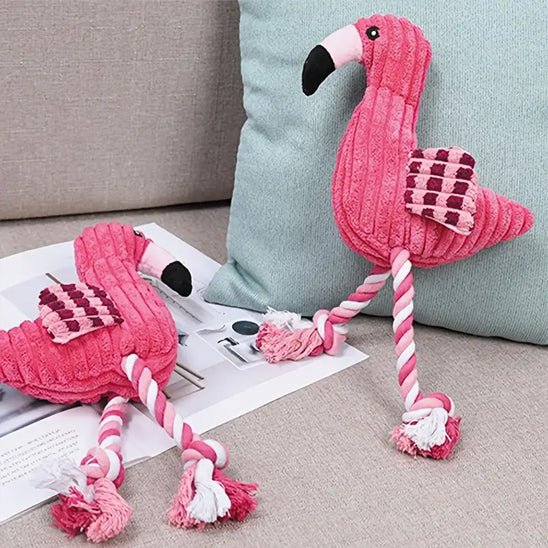 peluche chiens flamant rose